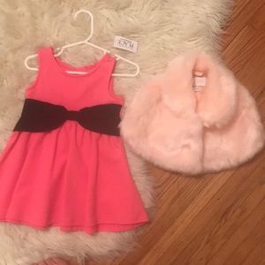 Dress and furry cape